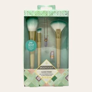 🌺 Ecotools Glossy Finish Jade Infused Brush Kit NEW